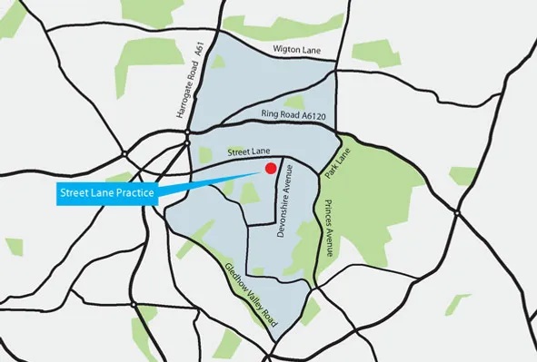 map showing location of the surgery